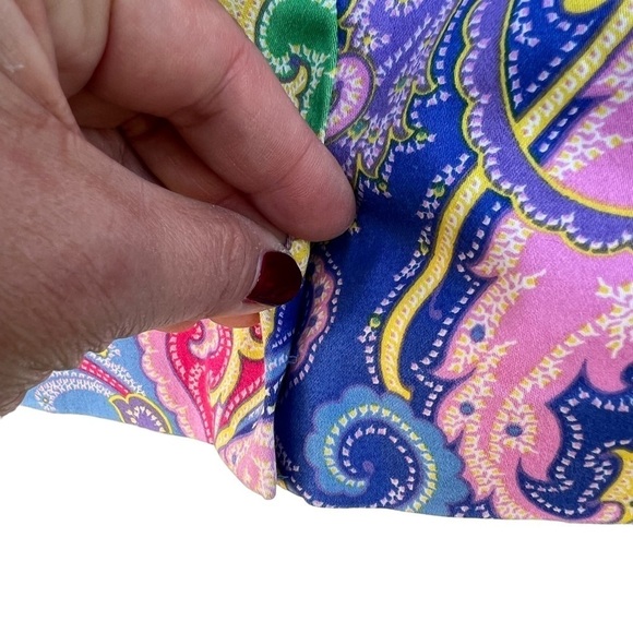 Ralph Lauren Golf Blue Paisley Golf Skirt Skort Size 2 Built-In Shorts GUC - Picture 8 of 11